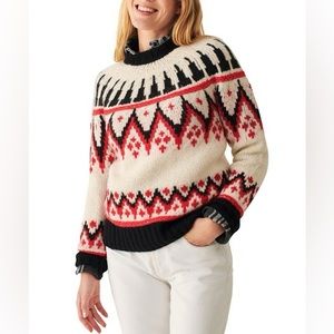Faherty Fair Isle Crew Sweater XS